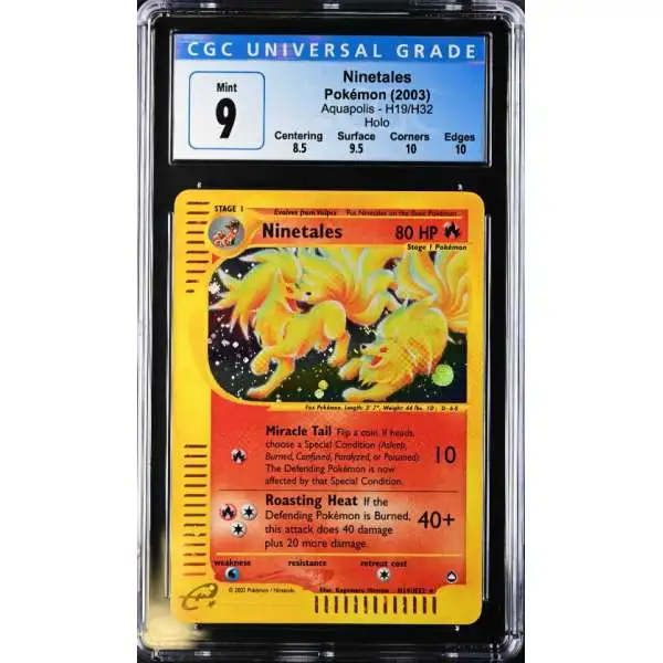 Pokemon Aquapolis Rare Holo Ninetales H19 [CGC - Mint 9 (4066528018)]