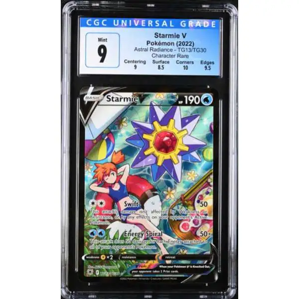 Pokemon Trading Card Game Sword & Shield Astral Radiance Ultra Rare Starmie V TG13 [CGC - Mint 9 (4091084078)]