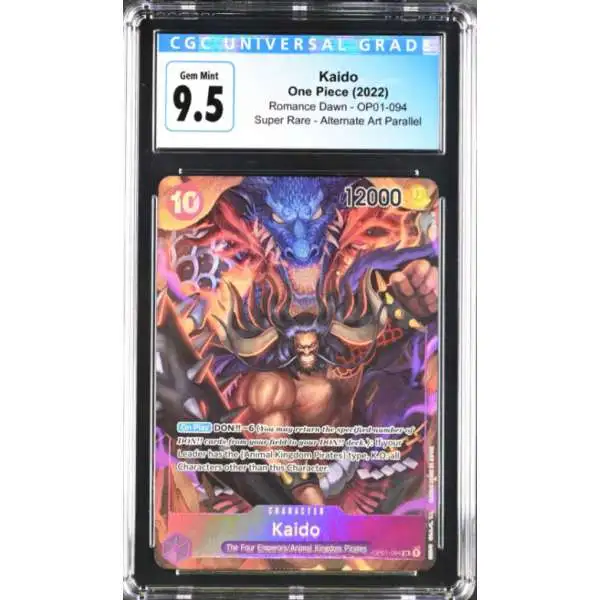 One Piece Trading Card Game Romance Dawn Super Rare Kaido (Parallel) OP01-094 [CGC - Gem Mint 9.5 (4188226030)]