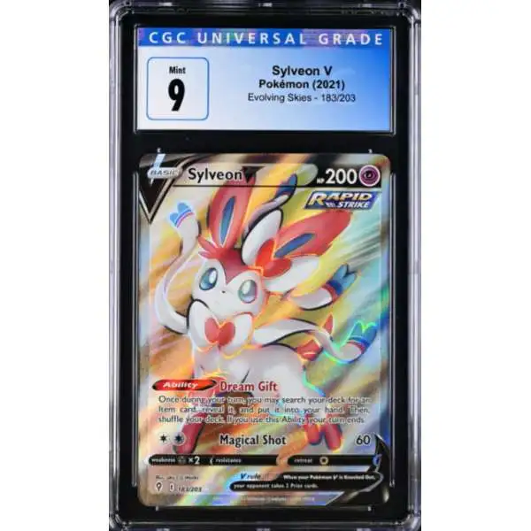Pokemon Trading Card Game Sword & Shield Evolving Skies Ultra Rare Sylveon V #183 [CGC - Mint 9 (4197272014)]