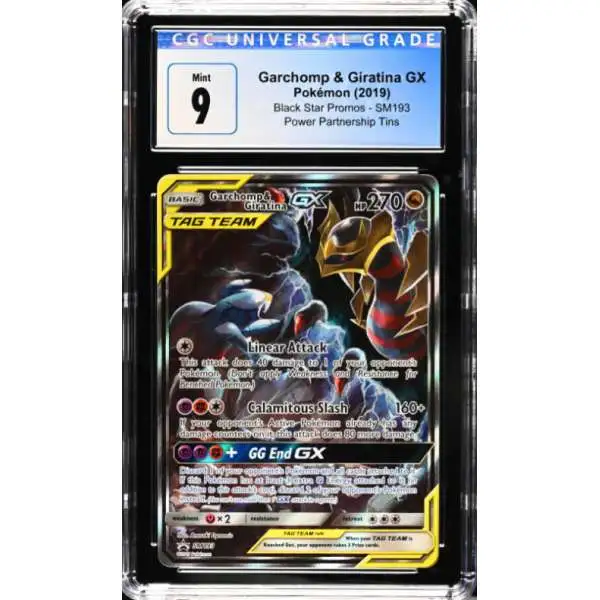 Pokemon Sun & Moon Promo Ultra Rare Garchomp & Giratina GX SM193 [CGC - Mint 9 (4232623007)]