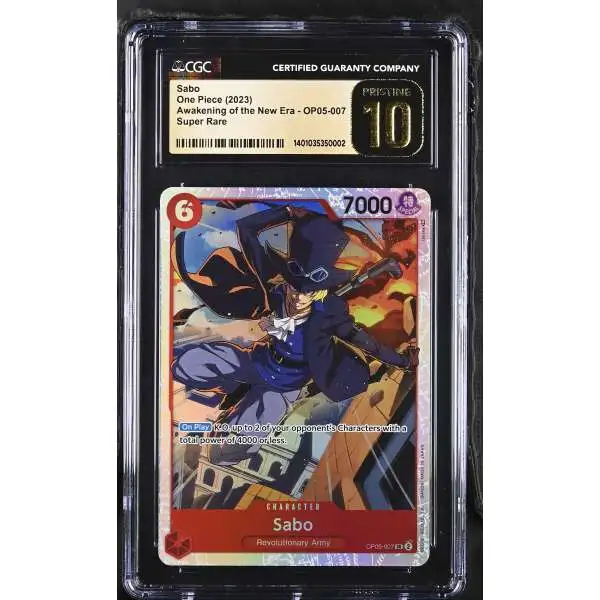 One Piece Trading Card Game Awakening of the New Era Super Rare Sabo OP05-007 [CGC 10.0]