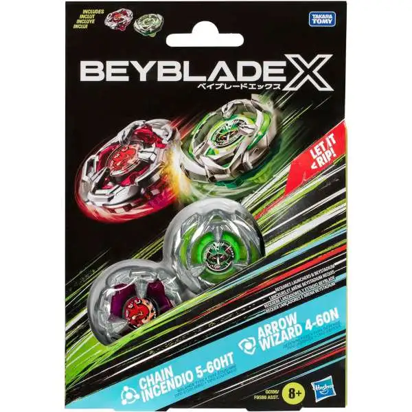 Beyblade X Chain Incendio 5-60HT and Arrow Wizard 4-60N Dual Pack Set