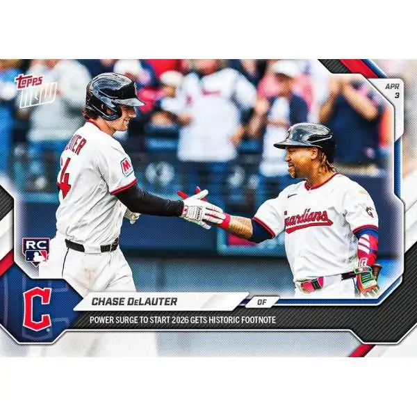 MLB Cleveland Guardians 2026 NOW Baseball Chase DeLauter #48 [Rookie, Power Surge]