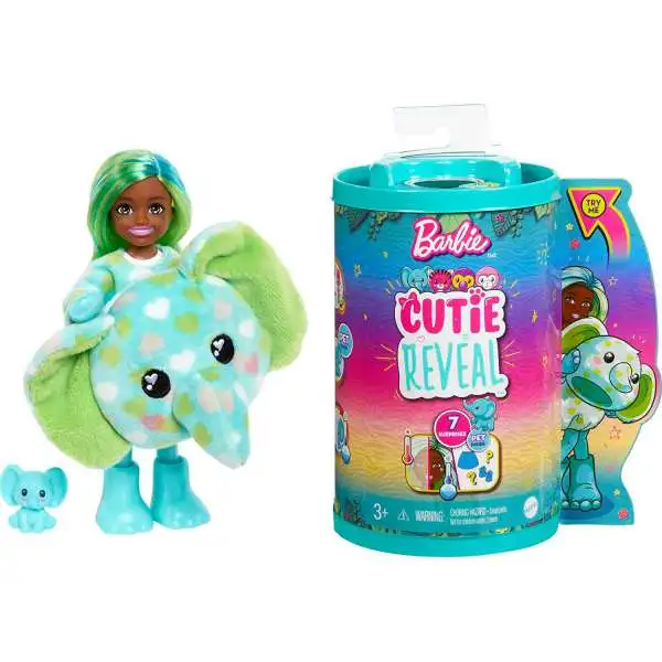 Barbie Cutie Reveal Jungle Series Chelsea as Elephant Surprise Doll