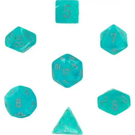 Chessex Cirrus Polyhedral 7-Die Dice Set [Aqua / Silver]