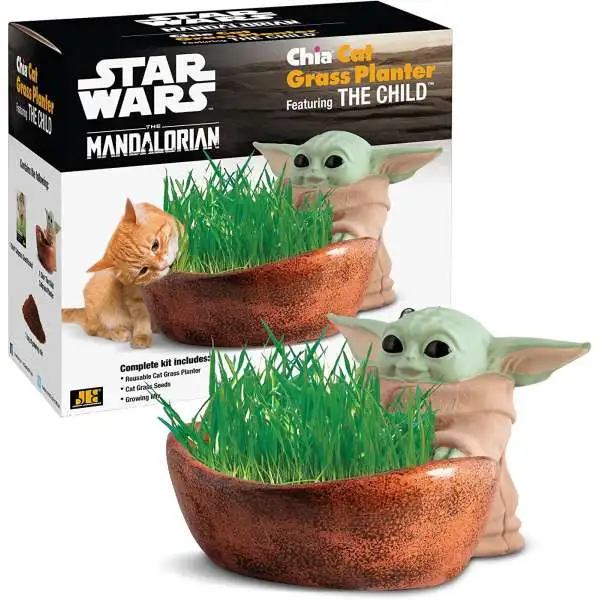 NECA Star Wars The Mandalorian The Child with Egg Canister Chia Cat Grass Planter