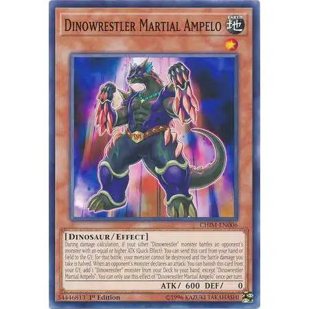 YuGiOh Trading Card Game Chaos Impact Common Dinowrestler Martial Ampelo CHIM-EN006