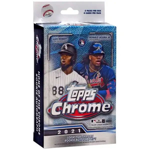 MLB Topps 2021 Chrome Baseball Trading Card HANGER Box [5 Packs]