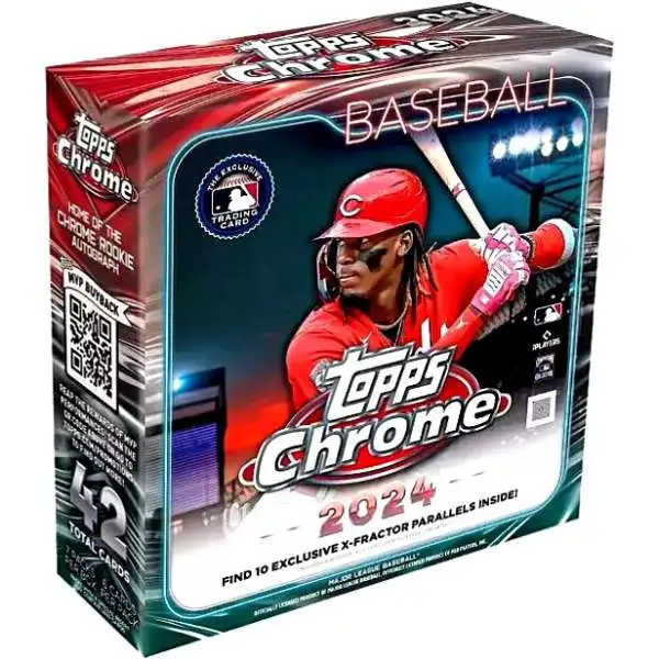 MLB Topps 2024 Chrome Baseball Trading Card MONSTER Box [7 Packs, 10 Exclusive X-Fractor Parallels]