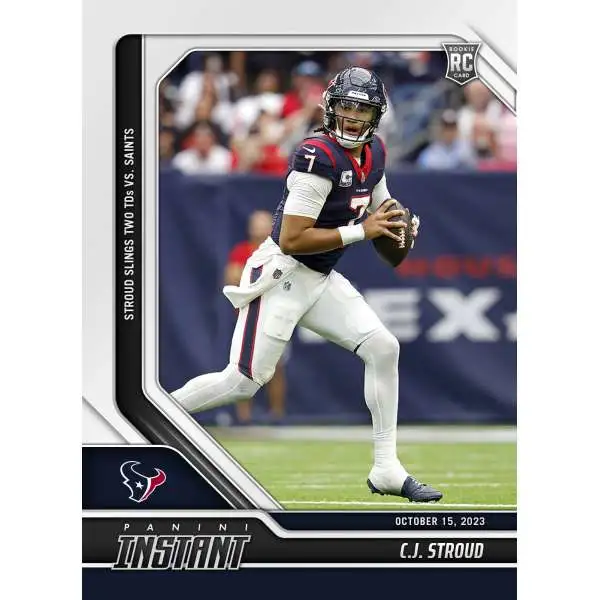 NFL Houston Texans 2023 Panini Instant Football CJ Stroud #15 [Rookie, Slings Two TDs VS. Saints]