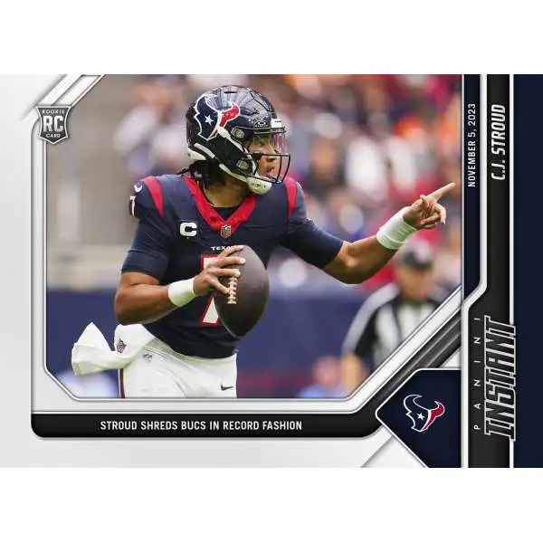 NFL Houston Texans 2023 Panini Instant Football CJ Stroud #33 [Rookie, Shreds Bucs In Record Fashion]