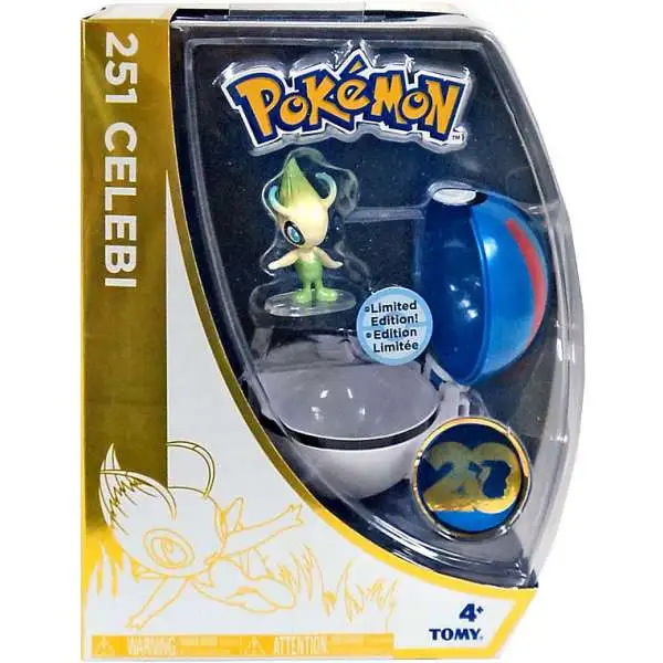 Pokemon 20th Anniversary Clip n Carry Pokeball Celebi with Great Ball Exclusive Figure Set [20th Anniversary]