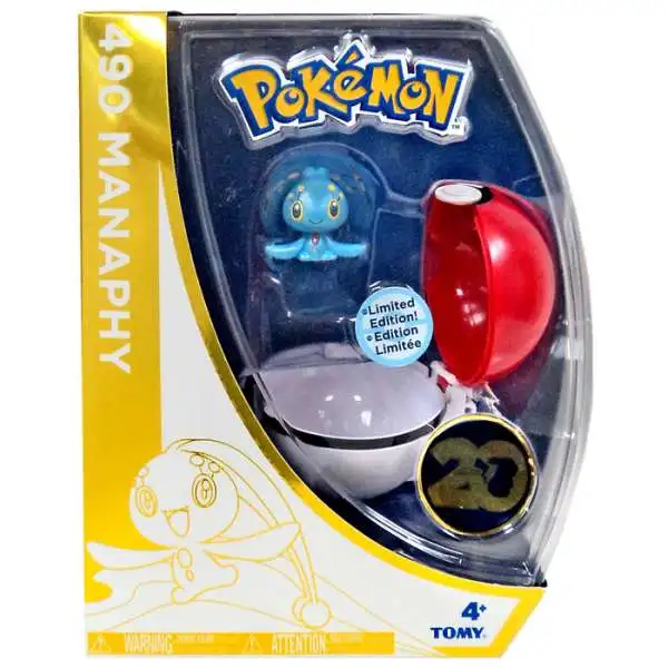 Pokemon 20th Anniversary Clip n Carry Pokeball Manaphy with Poke Ball Figure Set [20th Anniversary]