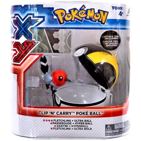 Pokemon Clip n Carry Pokeball Fletchling with Ultra Ball Figure Set