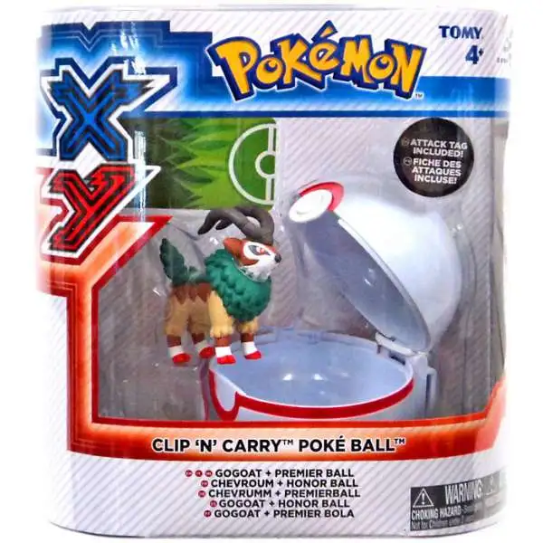 Pokemon Clip n Carry Pokeball Gogoat with Premier Ball Figure Set