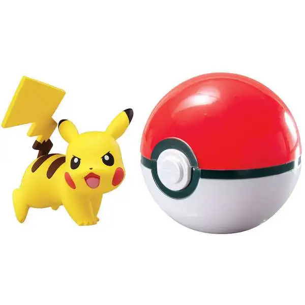 Pokemon Clip n Carry Pokeball Pikachu with Poke Ball Figure Set