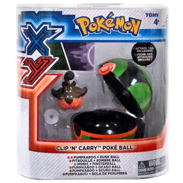 Pokemon Clip n Carry Pokeball Pumpkaboo with Dusk Ball Figure Set