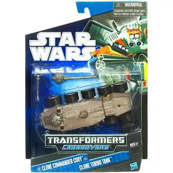 Star Wars Clone Wars 2010 Transformers Crossovers Commander Cody to Clone Turbo Tank Action Figure