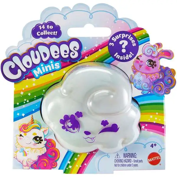 Cloudees Minis Mystery Pack [1 RANDOM Pet with attachable Cloud Tail & Keychain!, Damaged Package]