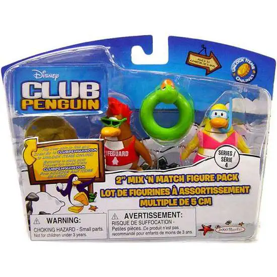 Club Penguin Mix 'N Match Series 4 Lifeguard & Snorkeler Mini Figure Set