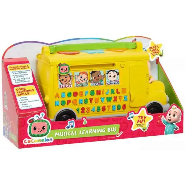 CoComelon Musical Yellow School Bus Playset with Sound Includes JJ ...