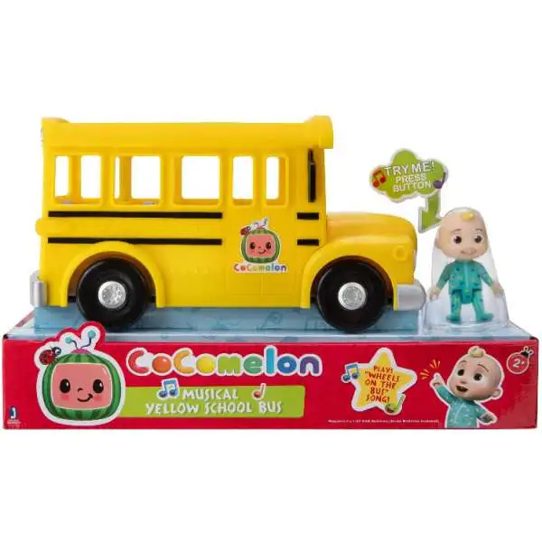 CoComelon Musical Yellow School Bus Playset with Sound [Includes JJ Figure!, Damaged Package]