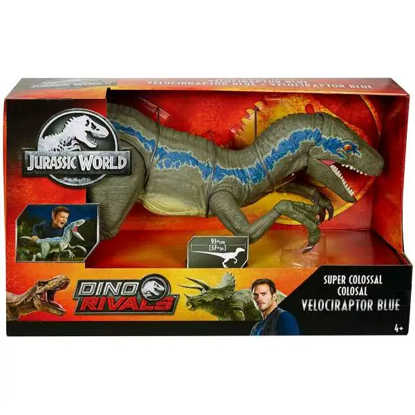 Jurassic World Dino Rivals Velociraptor Blue Super Colossal Action