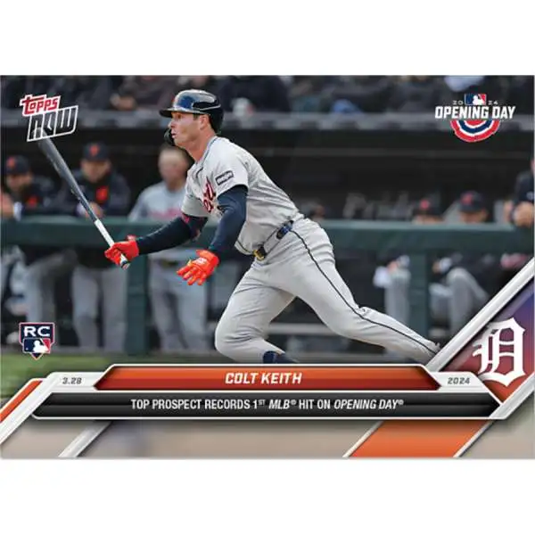 MLB Detroit Tigers 2024 NOW Baseball Colt Keith Exclusive #10 [Rookie, Top Prospect Records 1st MLB Hit on Opening Day]