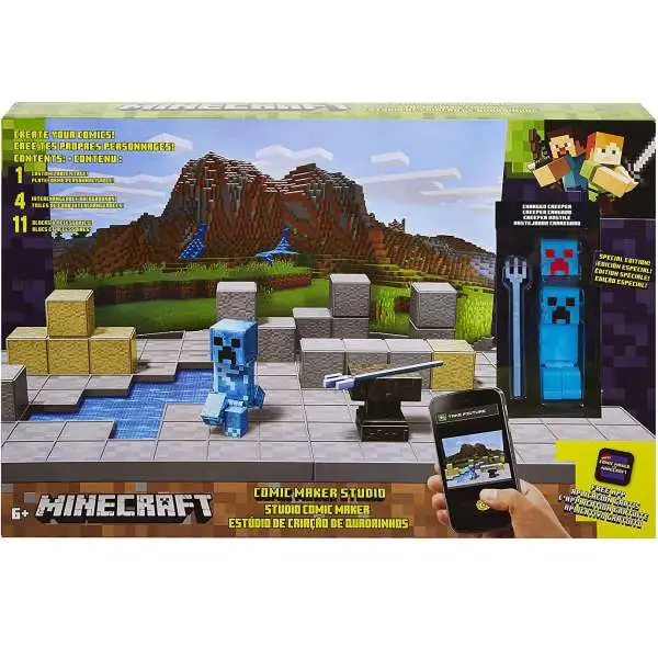 Minecraft Comic Maker Studio Playset [Exclusive Charged Creeper Figure!]