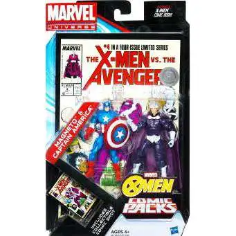 Marvel Universe Greatest Battles Comic Packs Magneto & Captain America Exclusive Action Figure 2-Pack