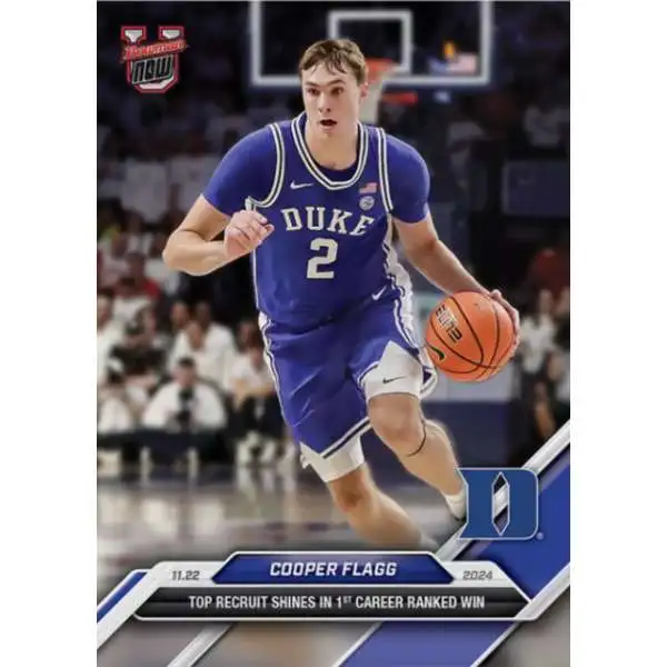 NCAA Duke Blue Devils 2024-25 Bowman U NOW Basketball Cooper Flagg #16 [Top Recruit Shines in 1st Career Ranked Win]
