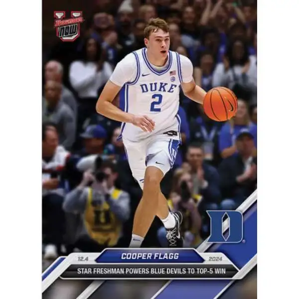 NCAA Duke Blue Devils 2024-25 Bowman U NOW Basketball Cooper Flagg #25 [Star Freshman Powers Blue Devils to Top-5 Win]