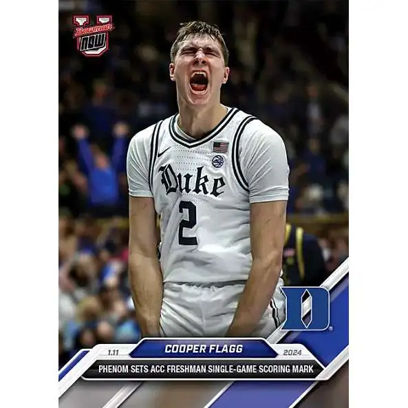 NCAA Duke Blue Devils 2024-25 Bowman U NOW Basketball Cooper Flagg #44 [Phenom Sets ACC Freshman Single Game Scoring Mark]