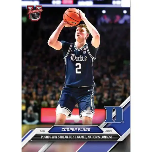 NCAA Duke Blue Devils 2024-25 Bowman U NOW Basketball Cooper Flagg #51 [Pushes Win Streak to 13 Games, Nation's Longest]