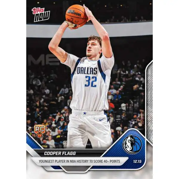 NBA Dallas Mavericks 2025-26 NOW Basketball Cooper Flagg #86 [Rookie, Youngest Player in NBA History to Score 40+ Points]