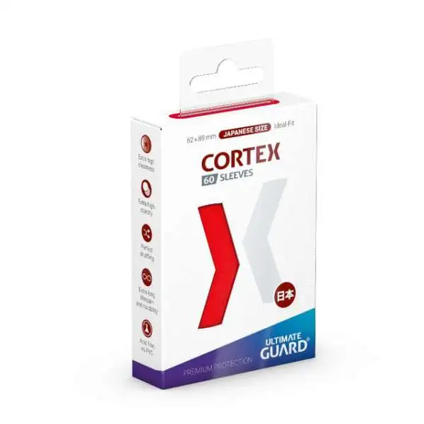 Cortex Japanese Size Ideal Fit Red Card Sleeves [Matte, 60-Count]