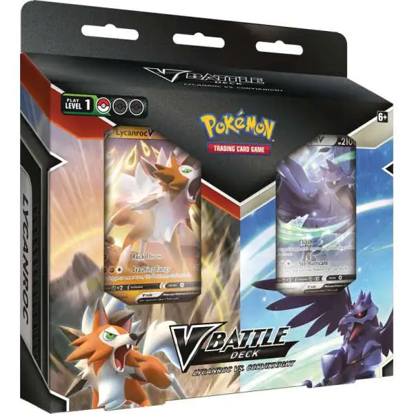 Pokemon Trading Card Game Corviknight vs. Lycanroc V Battle Deck BUNDLE [2 Decks, 8 Trainer Cards, 2 Coins & More]
