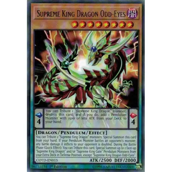 YuGiOh Code of the Duelist Rare Supreme King Dragon Odd-Eyes COTD-EN015