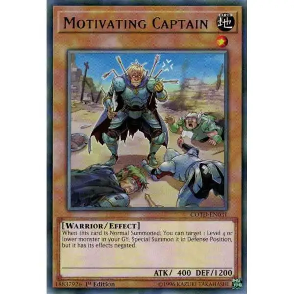 YuGiOh Code of the Duelist Rare Motivating Captain COTD-EN031