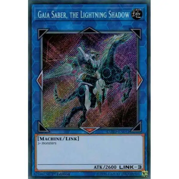 YuGiOh Code of the Duelist Secret Rare Gaia Saber, the Lightning Shadow COTD-EN051