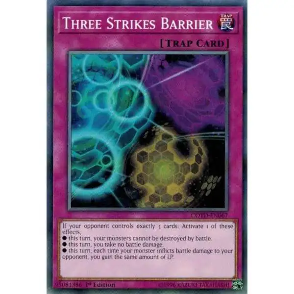 YuGiOh Code of the Duelist Common Three Strikes Barrier COTD-EN067