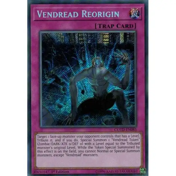 YuGiOh Code of the Duelist Secret Rare Vendread Reorigin COTD-EN085