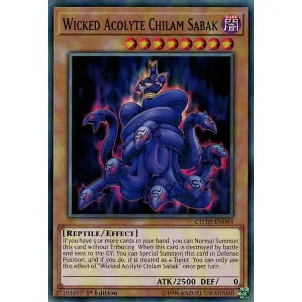 YuGiOh Code of the Duelist Common Wicked Acolyte Chilam Sabak COTD-EN093