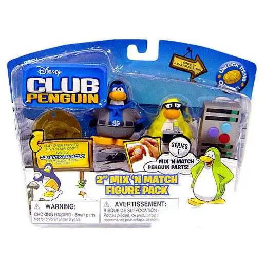 Club Penguin Mix 'N Match Series 1 Shadow Guy & Mild Mannered Reporter Mini Figure Set
