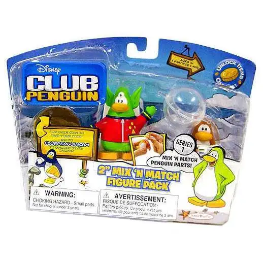 Club Penguin Mix 'N Match Series 1 Space Alien & Spaceman Mini Figure Set