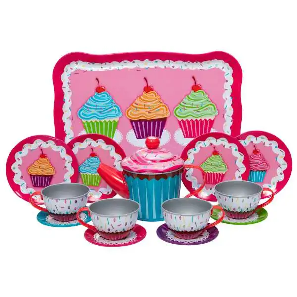 Cupcakes Tin Tea Set Play Set [Damaged Package]