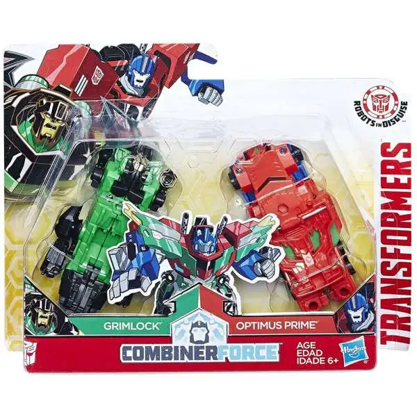 Transformers Robots in Disguise Grimlock & Optimus Prime Action Figure [Crash Combiner, Damaged Package]