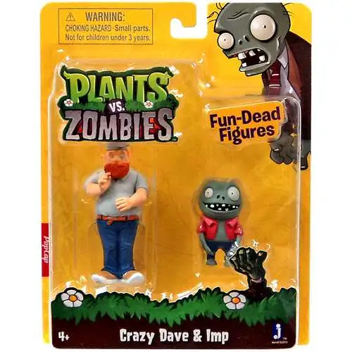 Plants vs. Zombies Fun-Dead Figures Crazy Dave & Imp 3-Inch Figure 2-Pack