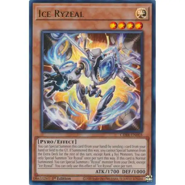YuGiOh Trading Card Game Crossover Breakers Ultra Rare Ice Ryzeal CRBR-EN003